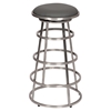Ringo 30" Barstool - Backless, Gray Seat, Brushed Stainless Steel - AL-LCRISW30BAGRB201