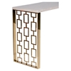 Skyline Console Table - White Top, Gold Metal Base - AL-LCSKCNWHMT