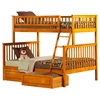 Woodland Twin over Full Bunk Bed - 2 Raised Panel Bed Drawers - ATL-AB5622