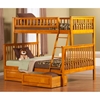 Woodland Twin over Full Bunk Bed - 2 Raised Panel Bed Drawers - ATL-AB5622