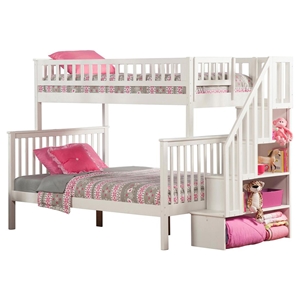 Woodland Twin over Full Bunk Bed - Staircase 