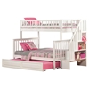 Woodland Twin over Full Bunk Bed - Staircase, Raised Panel Trundle Bed - ATL-AB5673