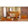 Woodland Twin over Full Bunk Bed - Staircase, Raised Panel Trundle Bed - ATL-AB5673