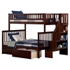 Woodland Twin over Full Bunk Bed - Staircase, 2 Urban Bed Drawers - ATL-AB5674