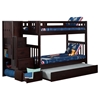 Cascade Twin over Twin Bunk Bed - Trundle Bed, Espresso, Staircase - ATL-AB63631