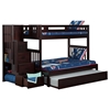 Cascade Twin over Full Bunk Bed - Trundle Bed, Espresso, Staircase - ATL-AB63731