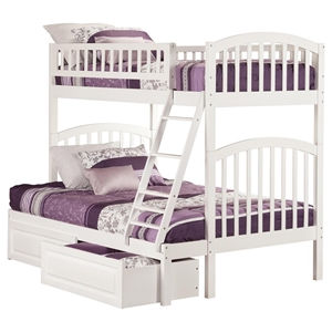 Richland Twin over Full Bunk Bed - 2 Raised Panel Bed Drawers 