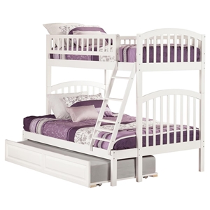 Richland Twin over Full Bunk Bed - Raised Panel Trundle Bed 