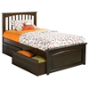 Brooklyn Twin Bed w/ Raised Panel Footboard and Flat Panel Drawers - ATL-BTWBRPFD