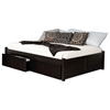 Concord Platform Bed w/ 2 Flat Panel Footboards and Flat Panel Drawers in Espresso - ATL-CPB2FPFPDES