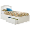Windsor Twin Bed w/ Flat Footboard and Raised Panel Drawers - ATL-WTWBFPRPD