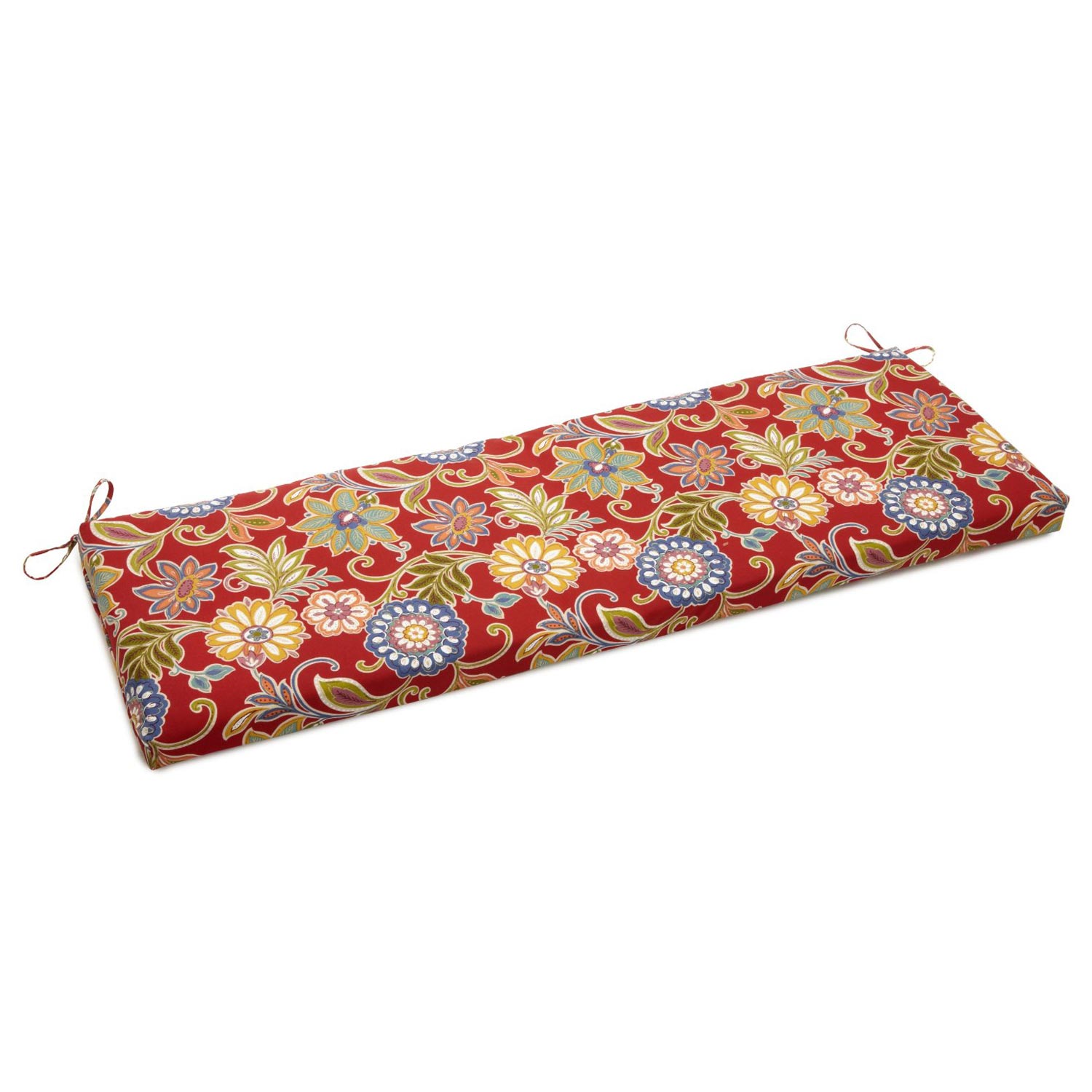 57" x 19" Outdoor Bench Cushion - Ties, Patterned Fabric ...