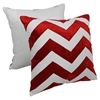 Chevron Velvet Applique 20" Throw Pillows in Crimson Velvet and Ivory Fabric (Set of 2) - BLZ-FL-1-20-S2-CR-IV