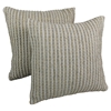 Woven Look Rope Corded Pillows in White and Beige (Set of 2) - BLZ-IE-20-WOV-RP-1-S2
