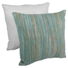 20" Throw Pillows - Aqua Blue and Beige Blue Palette Striped (Set of 2) - BLZ-IE-20-YRN-S2-AB-BE