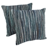 Blue and Brown Natural Palette Striped 20" Throw Pillows (Set of 2) - BLZ-IE-20-YRN-S2-MX-1