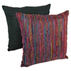 20" Throw Pillows - Rainbow Yarn and Black Fabric (Set of 2) - BLZ-IE-20-YRN-S2-RBW-BK