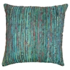 Yarn Woven 20" Throw Pillows in Rainbow Yarn and Teal Fabric (Set of 2) - BLZ-IE-20-YRN-S2-RBW-TL