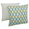 Moroccan Patterned Beaded 20" Throw Pillows, Sea Green/Teal Beads, Ivory Fabric (Set of 2) - BLZ-IN-21343-20-S2-IV-SG-TL
