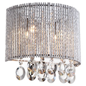 Crystalline 2-Light Wall Sconce - Round, Crystals 