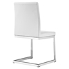Manhattan Dining Chair - White Leather Look, Stainless Steel - BROM-BF3710WH