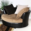 Domino Round Lounge Chair - Casters, Multi-Toned Pillows - CHF-1450-SC