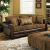 Oneida Traditional Sofa - Wood Trim, Isle Tobacco Fabric - CHF-185853-6370