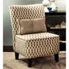 Esse Fabric Armless Accent Chair - Pillow, Graphic Fret Flax - CHF-271982-011
