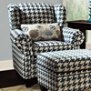 Francine Houndstooth Fabric Chair - Keltic Peacock Fabric - CHF-272270-011