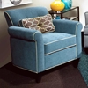Tiffany Rolled Arm Accent Chair - Jukebox Blueberry Fabric - CHF-278000C-011