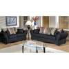 Jasmine Onyx Fabric Sofa with Accent Pillows - CHF-3200-S-LO