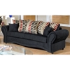 Jasmine Onyx Fabric Sofa with Accent Pillows - CHF-3200-S-LO