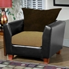 Jane 3 Piece Modern Sofa Set in Black and Mocha - CHF-4650-BM-SET