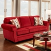Leslie Pillow Back Fabric Sofa - Toss Pillows, Samson Red - CHF-474180-S-SR