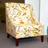 Ashley Sloped Arm Chair - Birdwatcher Linen Fabric - CHF-50135-CH