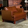 Ashley Leather Lounge Chair - Tapered Wood Feet, Longhorn Latte - CHF-50150-CH