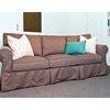 Lexi Skirted Slipcover Round Arm Sofa - Klein Dolphin Fabric - CHF-50205-S