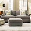Pansy Pillow Back Sofa - Patterned Pillows, Heather Seal Fabric - CHF-527813