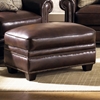 Lamesa Traditional Leather Ottoman - Nail Heads, Stampede Coffee - CHF-62H025-06