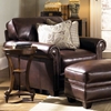 Lamesa Traditional Leather Chair - Rolled Arms, Stampede Coffee - CHF-62H025-10