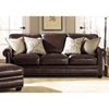 Lamesa Traditional Leather Sofa - Rolled Arms, Stampede Coffee - CHF-62H025-30