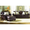 Lamesa Traditional Leather Sofa - Rolled Arms, Stampede Coffee - CHF-62H025-30