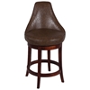 Daira 30'' Swivel Bar Stool - Wenge, Antique Brown Leather - CI-0290-BS