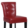 Galatea 30'' Wood Bar Stool - Red Leather, Button Tufted - CI-0295-BS