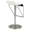 Swivel Stool - Low Back, White Seat, Brushed Stainless Steel Base - CI-1638-AS-WHT