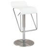 Swivel Stool - Low Back, White Seat, Brushed Stainless Steel Base - CI-1638-AS-WHT