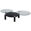 Circe Motion Cocktail Table - Glass Tops, Wood Base - CI-8174-CT