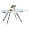 Alina Dining Table - Extension, Sloping Legs, White, Chrome - CI-ALINA-DT