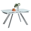 Alina Dining Table - Extension, Sloping Legs, White, Chrome - CI-ALINA-DT