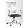 Ashtyn Round Beveled Glass with Swivel Arm Chairs - CI-ASHTYN-DT-5-PC-SWIVEL-SET